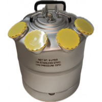 Ємність промивна UBC, 9 л., н/ж. сталь, з чотирма горловинами